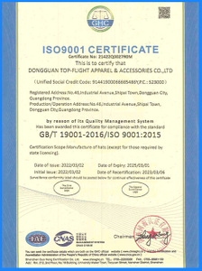  Certificat ISO9001 