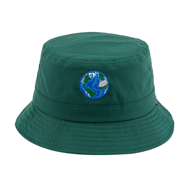 Casquettes de pêcheur solaire avec Logo brodé personnalisé, Style populaire, chapeaux seau en coton biologique vert foncé, décontracté, pour l'extérieur