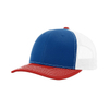 Casquette de camionneur multicolore en maille de couleur contrastée à 6 panneaux, casquette de baseball respirante