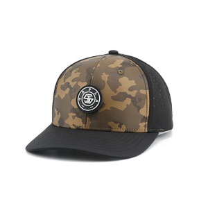 Chapeau Snapback de camionneur de camouflage en gros avec insigne en caoutchouc