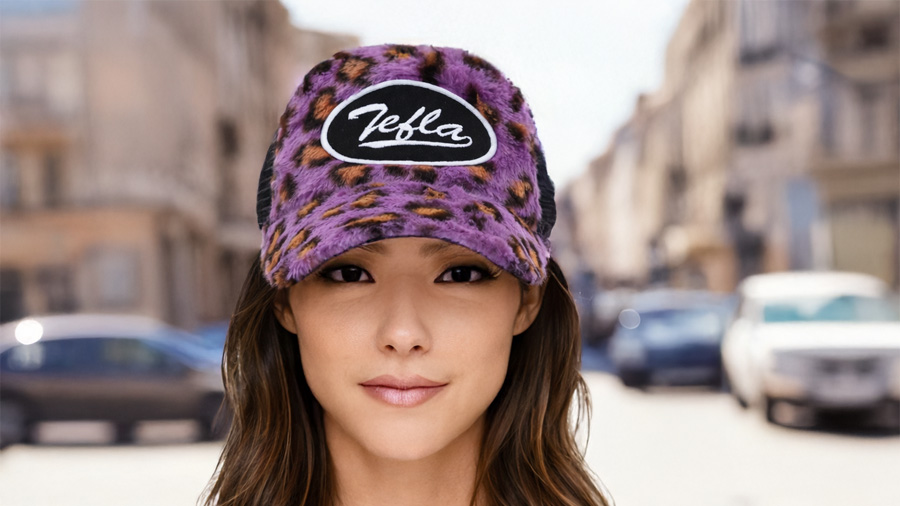 Chapeau de camionneur Tefla en poils de lapin pelucheux et pelucheux &agrave; 5 panneaux, personnalis&eacute; 