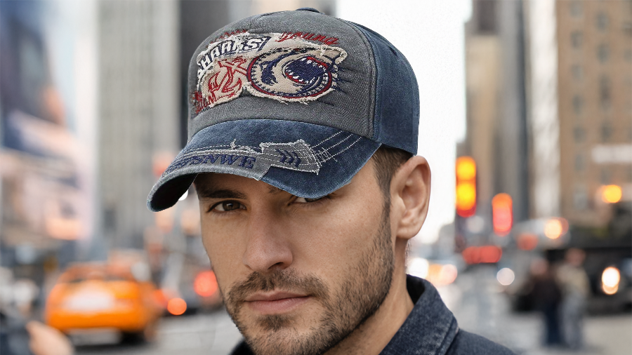 Casquettes de baseball brod&eacute;es avec appliques d&eacute;lav&eacute;es vintage : l'artisanat classique rencontre le style urbain moderne