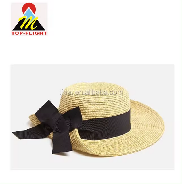 Chapeaux de paille de plage à la mode et vente chaude avec logo personnalisé à large bord unisexe printemps été chapeau de paille respirant résistant au soleil